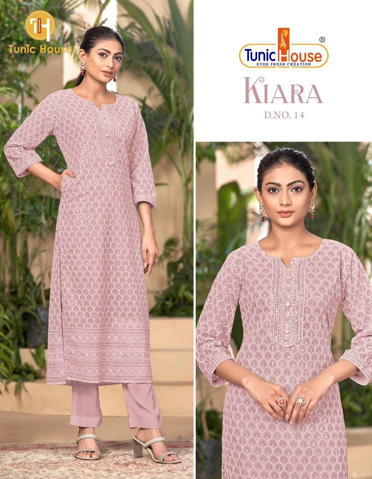 Tunic House Kiara 2 Georgette Wholesale Chikankari Sequence Kurti Catalog — Wholesale Kurtis, MPA wholesale from Surat - Gallery Image 6
